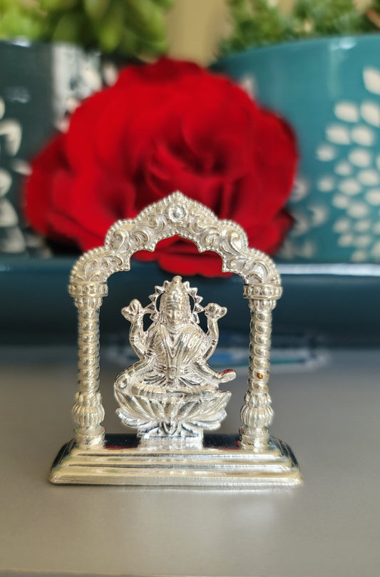 Pure Silver Lakshmi Devi Idol With Thoran