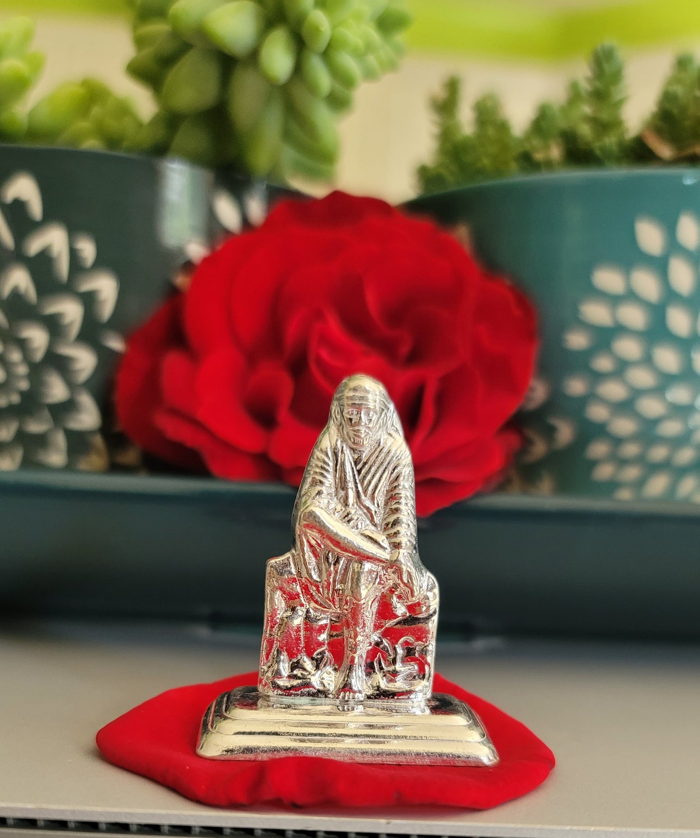 Pure Silver Lord Shirdi Sai Baba Idol