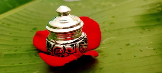 Pure Antique Silver Kumkum Bharani
