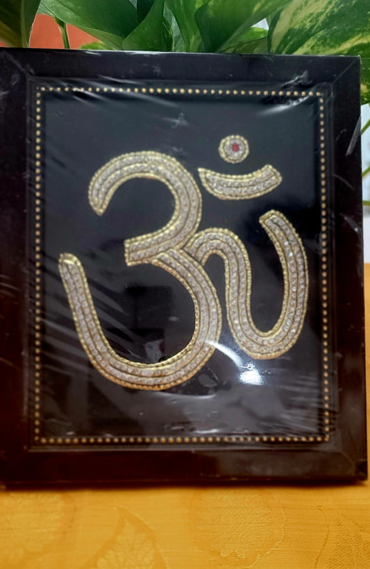 Om Tanjore Painting with Glass Frame
